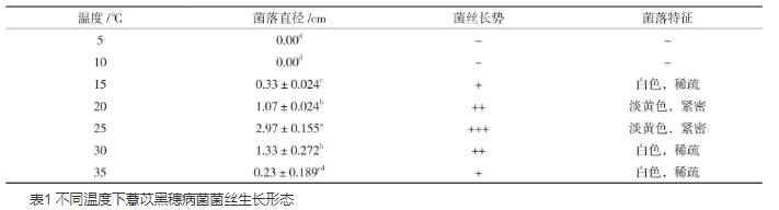 薏苡黑穗病病原菌菌絲生物學特性及生長影響因素