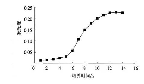 蘇云金芽孢桿菌生長曲線、吸光度變化曲線及最侍活化時間