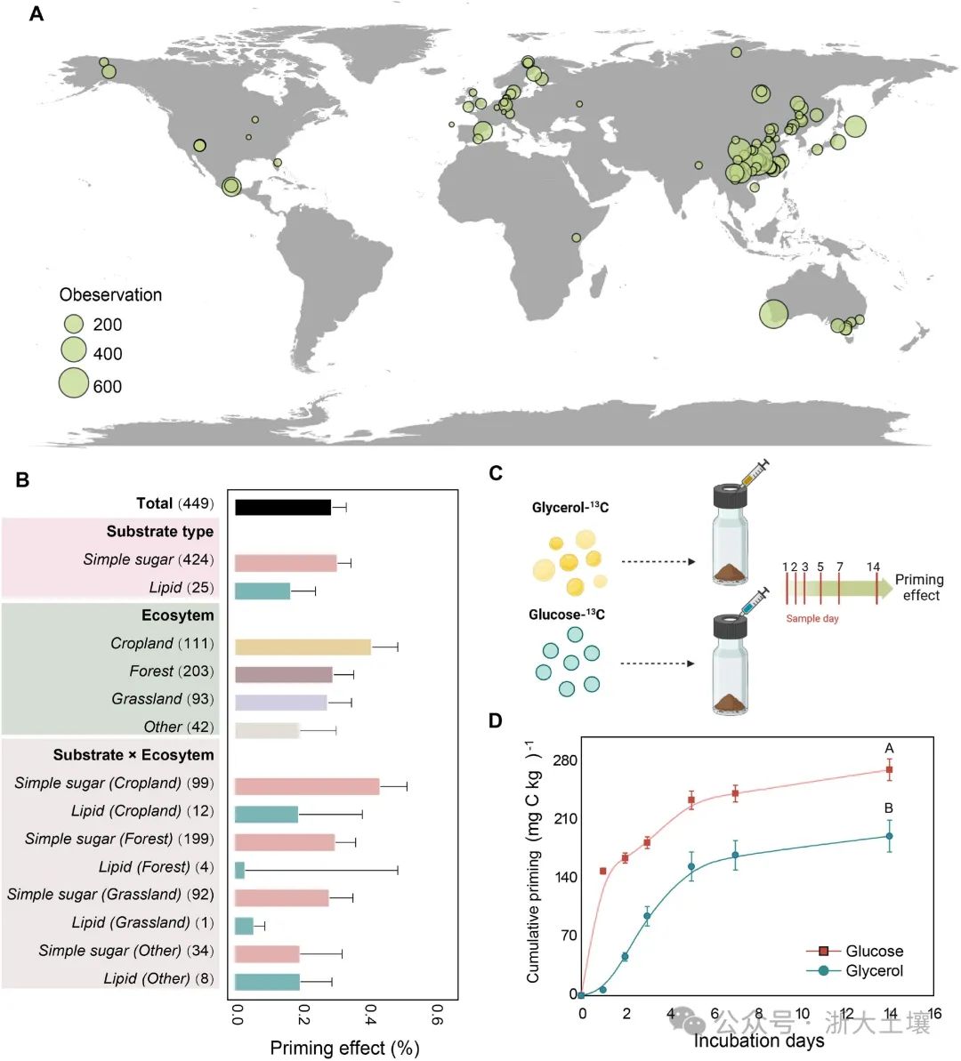 糖類與脂類碳源引發激發效應的差異及其微生物調控機制